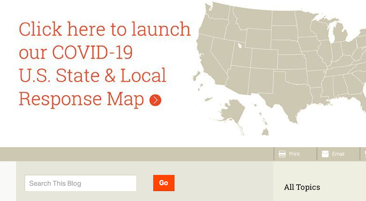 COVID-19 U.S. State & Local Response Map website