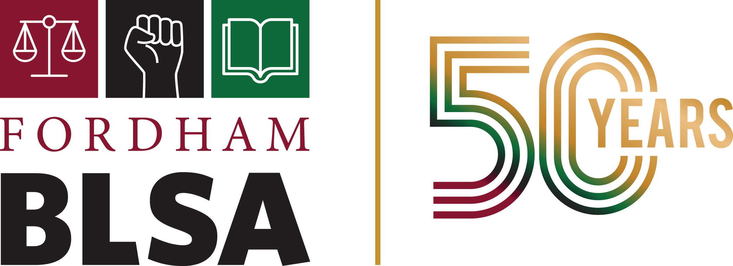 Fordham BLSA 50 Years logo