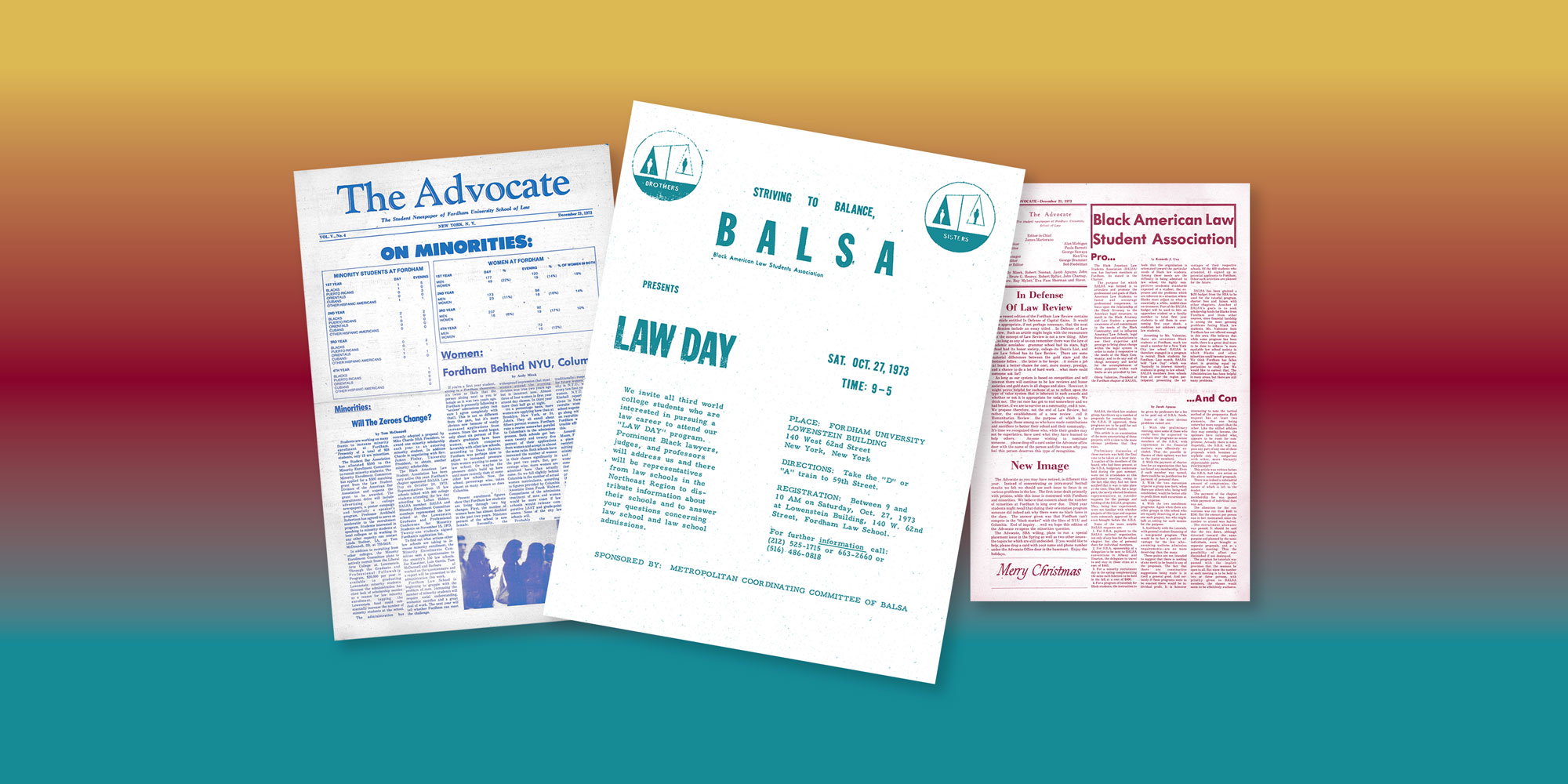 Pages of The Advocate from the early 70's talking about BALSA and related articles