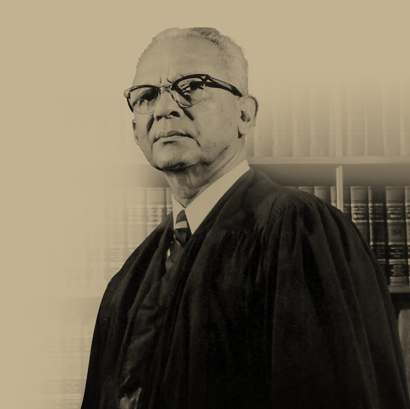 sepia tone picture of Judge Felipe N. Torres in his robe